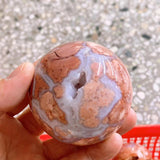 Pink agate sphere，80 dollars per kilogram.