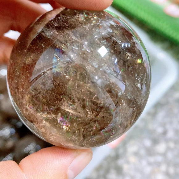 Smoky quartz sphere，75 dollars per kilogram.