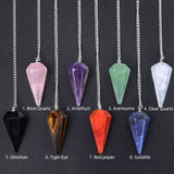 Natural Crystal Pendulum Pendant Free shipping over $200