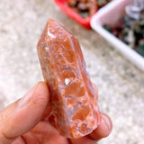 Pink agate tower，85 dollars per kilogram.