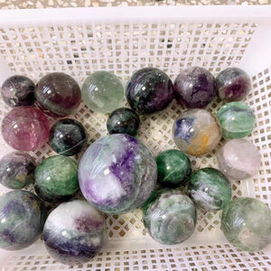 Fluorite spheres, 50 dollars per kilogram.