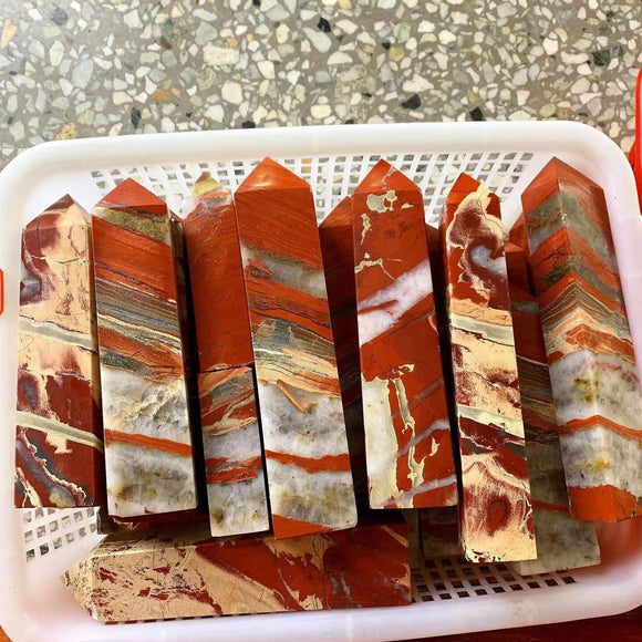 Red jasper tower, 35 dollars per kilogram.