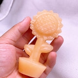 Orange Calcite Sunflower USD 18 each