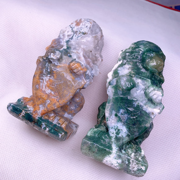 moss agate lion  USD 70 each