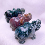 moss agate elephant  USD 12 each