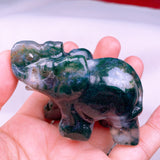 moss agate elephant  USD 12 each