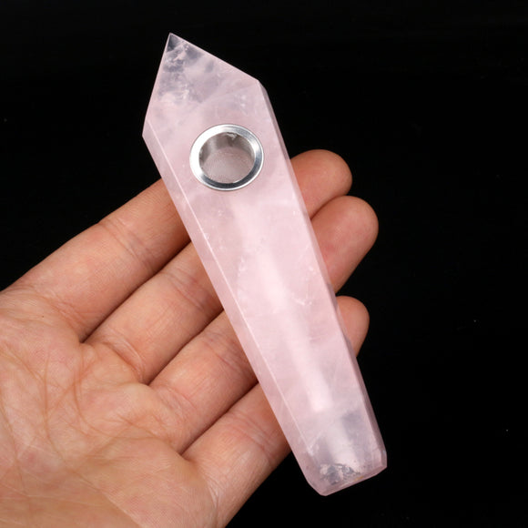 Rose quartz stone smoking pipes       $12 each