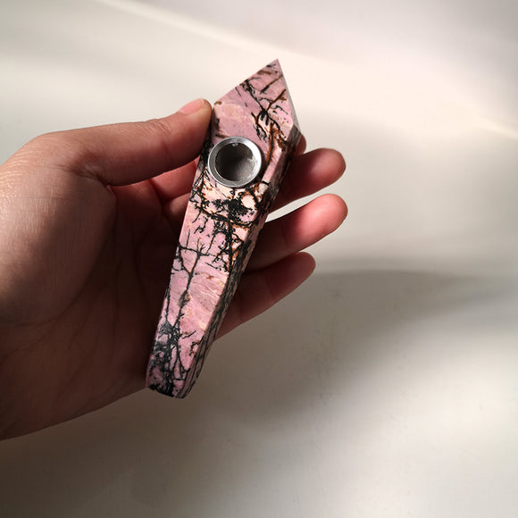 Rhodonite stone smoking pipes    $12 each