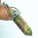 Hexagon prism quartz gemstone crystal points pendant