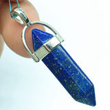 Hexagon prism quartz gemstone crystal points pendant