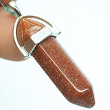Hexagon prism quartz gemstone crystal points pendant