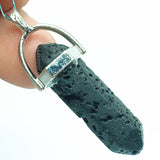 Hexagon prism quartz gemstone crystal points pendant